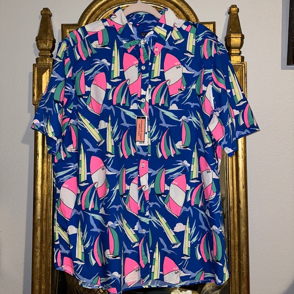 NWT Vineyard Vines Sailboats Regatta Button up Shirt - Picture 2 of 5
